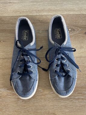 Keds Denim Blue Canvas Lace-Up Sneakers Sz 7.5